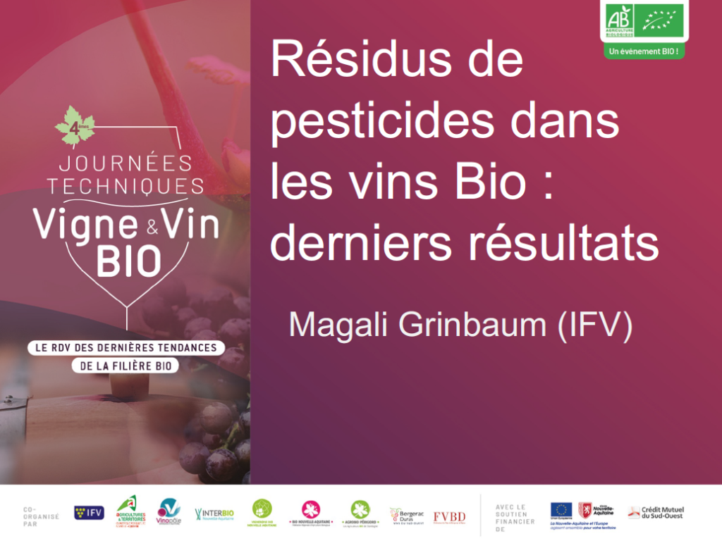 Résidus de pesticides dans les vins Bio : derniers résultats